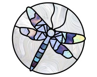 (image for) Dragonfly 3 round pattern for plexiglass printing or glass panel
