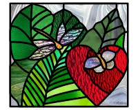 (image for) Dragonfly butterfly leaves heart - 1