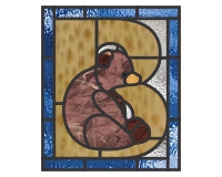 (image for) Easy animal alphabet, B, border, bear, stained glass pattern