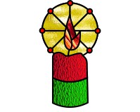 (image for) Easy candle rays, jewels, stained glass, glass printing, paint