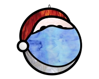(image for) Masked santa easy stained glass ornament for covid 19