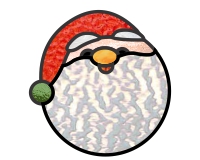 (image for) Easy santa, with eyebrows, stained glass ornament pattern