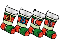 (image for) Stocking alphabet set, ornament, suncatchers, A - D