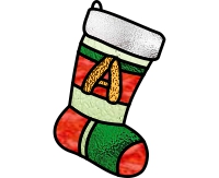 (image for) Stocking alphabet, letter "A" pattern for stained glass