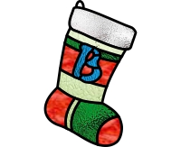 (image for) Stocking alphabet, letter "B" pattern for stained glass