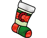(image for) Stocking alphabet, letter "C" pattern for stained glass