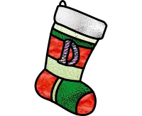 (image for) Stocking alphabet, letter "D" pattern for stained glass