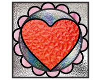 (image for) Firm hearts forever simpler still, pattern for stained glass