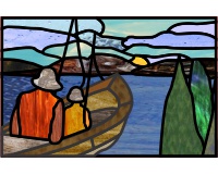 (image for) Fishing with dad (stained glass pattern)