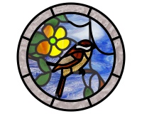 (image for) Flower and bird round simpler 1 border