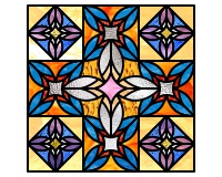 (image for) Four petal flower quilt for stained glass
