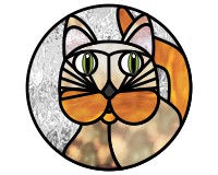 (image for) Glass cats, (redo) 2 suncatcher pattern for stained glass