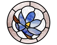 (image for) Glory of the snow, spring blue flower, stained glass pattern