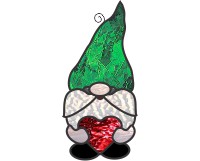(image for) Gnome, heart suncatcher for stained glass