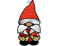 (image for) Gnome, peppermint (candy) suncatcher for stained glass