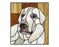 (image for) Great Pyrenees dog, memorial pattern, stained glass, custom