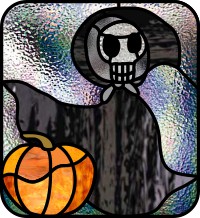 grim reaper fun halloween day of the dead stained glass pattern