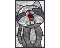 (image for) Happy kitty stained glass pattern