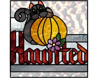 (image for) Haunted cat (and flower and leaves and pumpkin)