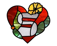 (image for) Heart and bouquet "S" alphabet suncatcher
