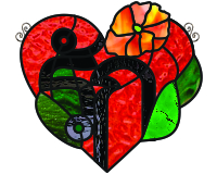 Heart and bouquet Thai love "rak" (image for) Heart and bouquet Thai love "rak"