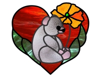 (image for) Heart and teddy bear suncatcher