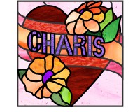 (image for) Heart, banner (flowers), and the name Charis
