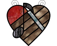 (image for) Heart, guitar neck, eighth note, v-1 suncatcher pattern