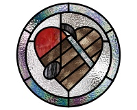 (image for) Heart, guitar neck, eighth note, v-1, round, suncatcher pattern