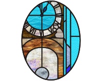 (image for) Hickory Dickory Dock - nursery pattern for stained glass