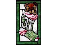 (image for) Hindi, letter A, christmas stocking, teddy bear, pattern