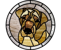 (image for) Jack russell round (dog stained glass pattern)