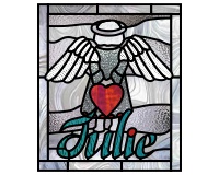 (image for) Julie angel heart border pattern for stained glass