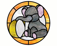 (image for) Kids elephant alphabet - "C" round border pattern