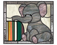 (image for) Kids elephant alphabet "D" pattern for stained glass