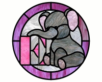 (image for) Kids elephant alphabet - "E" round border pattern