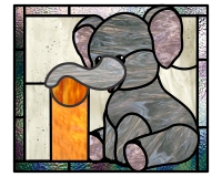 (image for) Kids elephant alphabet "I" pattern for stained glass