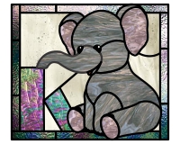 (image for) Kids elephant alphabet "K" var a - b glass patterns