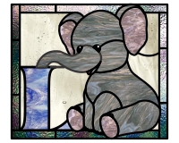 (image for) Kids elephant alphabet "L" stained glass pattern