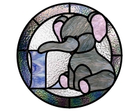 (image for) Kids elephant alphabet - "L" round border pattern
