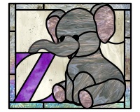 (image for) Kids elephant alphabet "Z" stained glass pattern