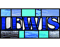(image for) Lewis (name transom for stained glass)