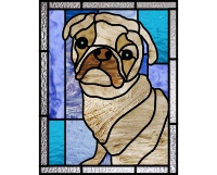 (image for) Little brown pug 1 border (pattern for stained glass custom)