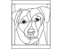 (image for) Little lucy rescue 1a "dog" stained glass pattern