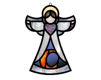 (image for) Angel stained glass alphabet letter C, ornament suncatcher