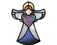 (image for) Little stained glass angel with bigger heart