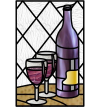 (image for) Lollie's cabinet 4 wine bottle two glass no grapes