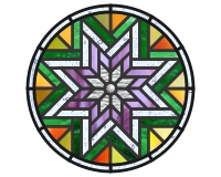 (image for) Lone star quilt nested 1 (round with border)