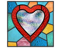 (image for) Love heart abstract - pattern for stained glass