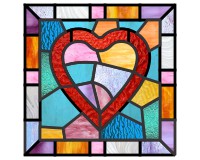 (image for) Love heart abstract var 1- pattern for stained glass